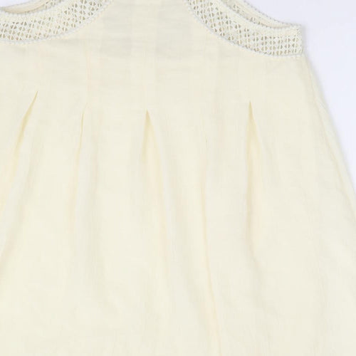 H&M Womens Ivory Polyester Shift Size 12 V-Neck Pullover