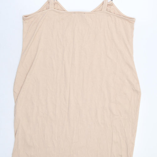 F&F Womens Beige Viscose A-Line Size 20 Scoop Neck Pullover - Ribbed
