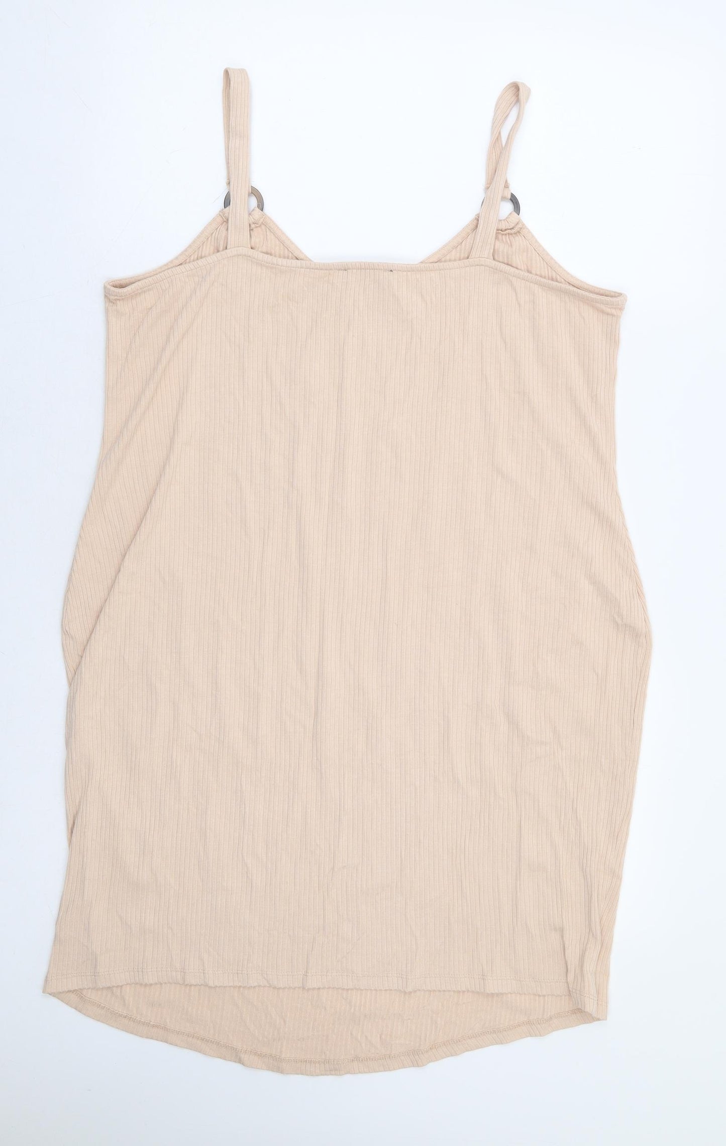 F&F Womens Beige Viscose A-Line Size 20 Scoop Neck Pullover - Ribbed