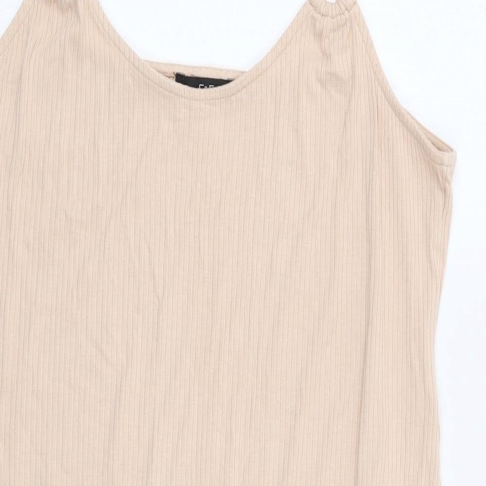 F&F Womens Beige Viscose A-Line Size 20 Scoop Neck Pullover - Ribbed