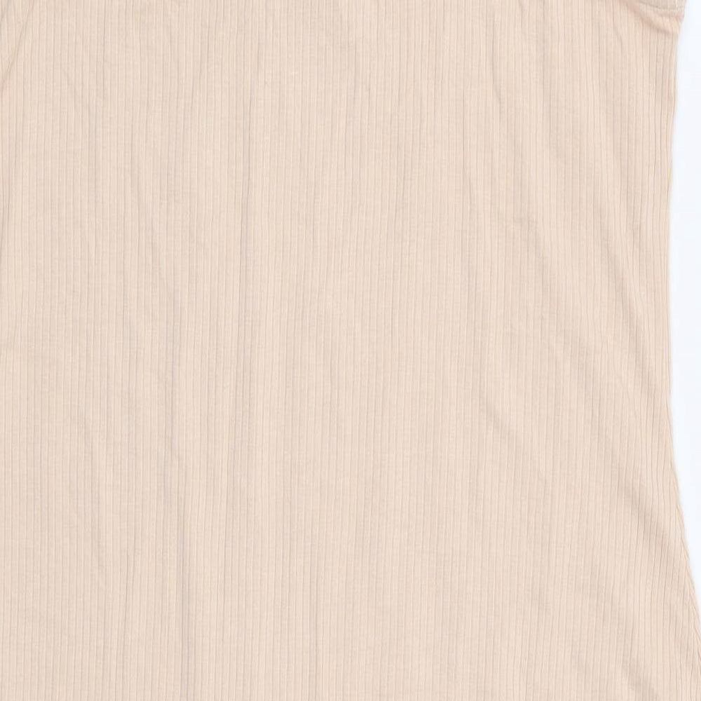 F&F Womens Beige Viscose A-Line Size 20 Scoop Neck Pullover - Ribbed