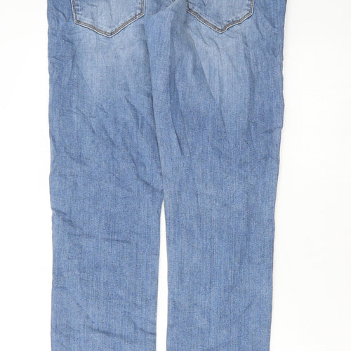 Marks and Spencer Mens Blue Cotton Skinny Jeans Size 30 in L31 in Regular Button