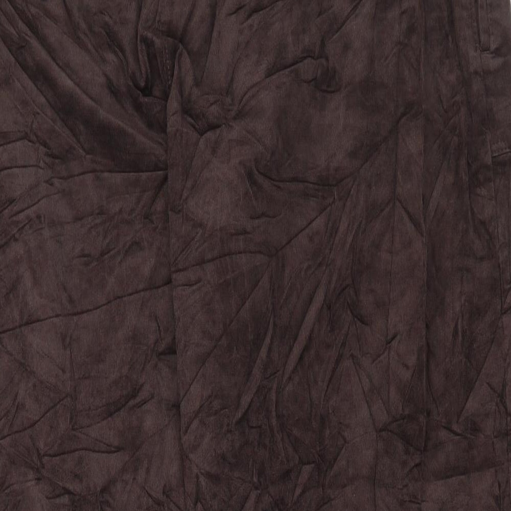 Per Una Womens Brown Cotton Wide-Leg Jeans Size 18 L26 in Regular Button