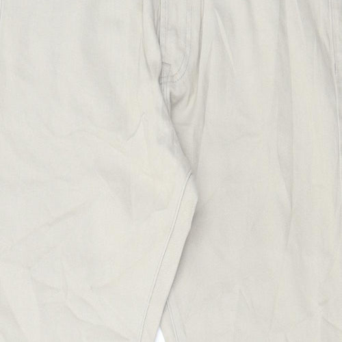 Marks and Spencer Mens Beige Cotton Straight Jeans Size 30 in L29 in Regular Button
