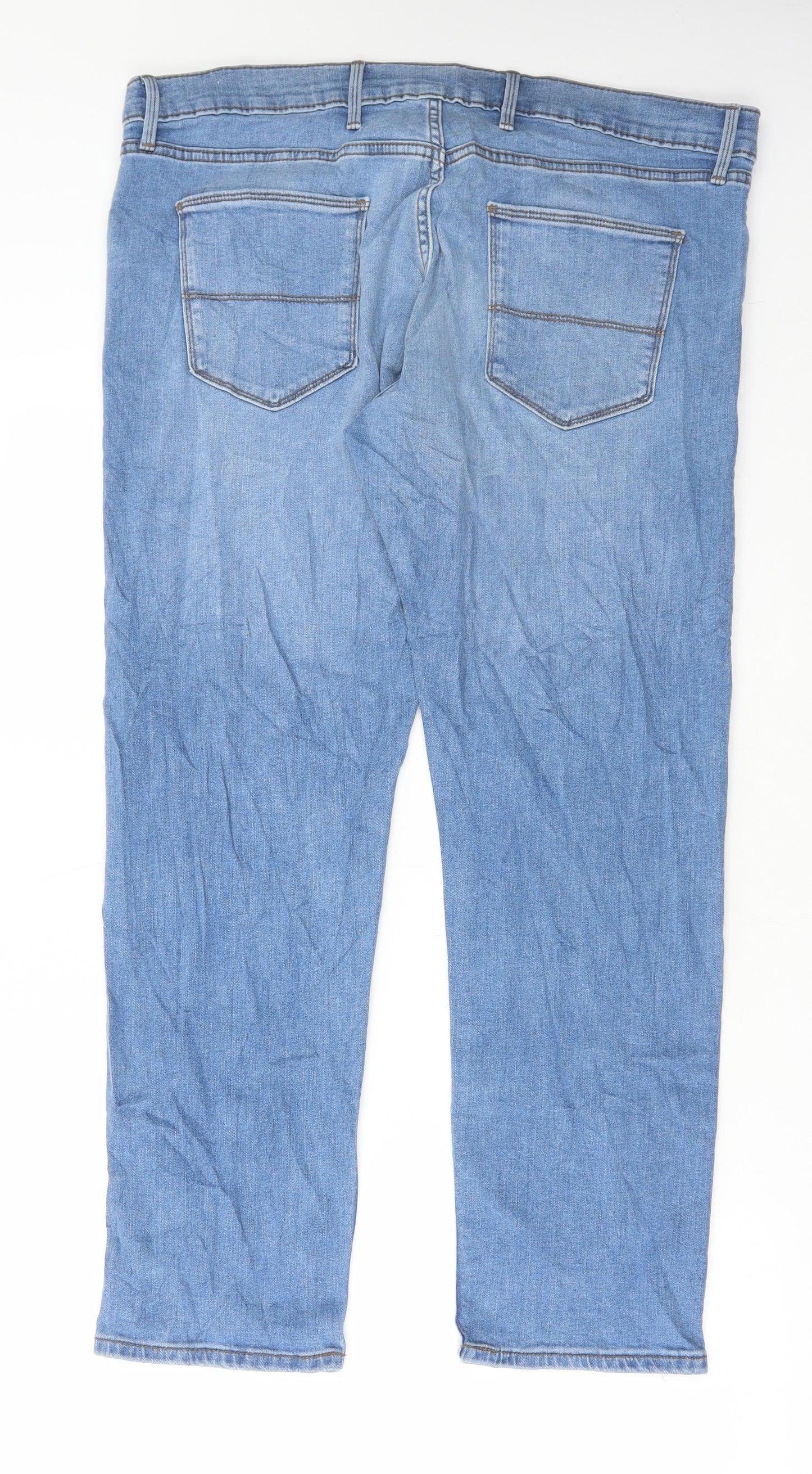 Marks and Spencer Womens Blue Cotton Skinny Jeans Size 38 L29 in Regular Button