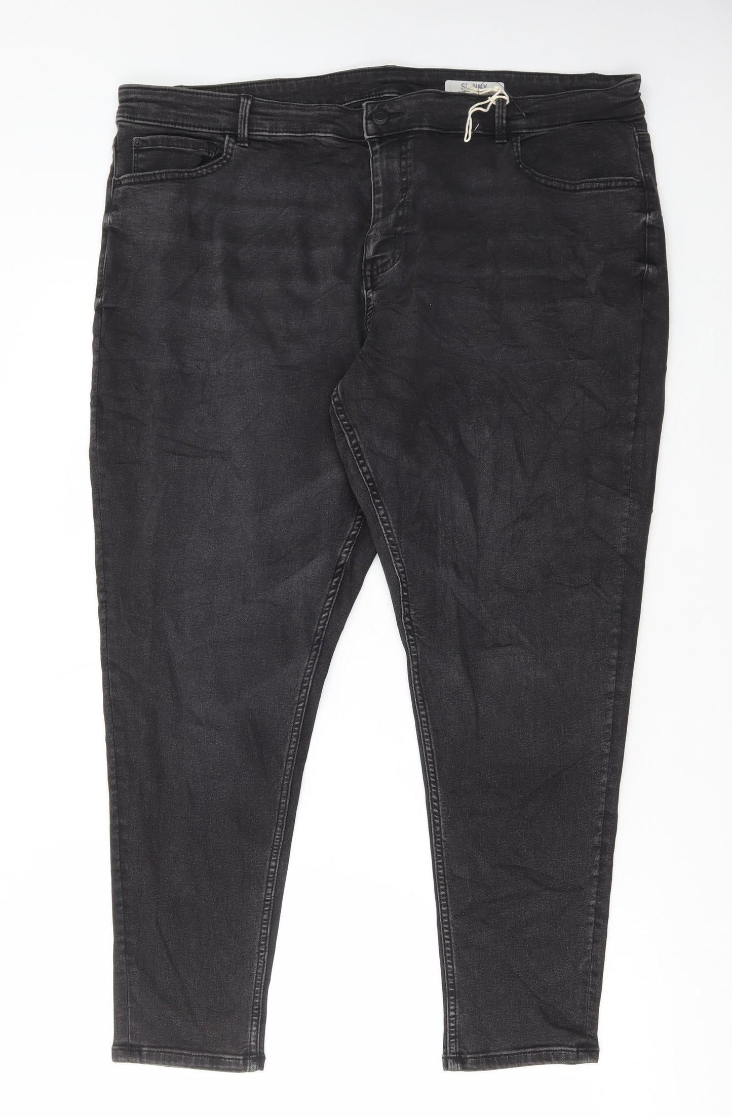 Marks and Spencer Womens Black Cotton Skinny Jeans Size 22 L27 in Regular Button