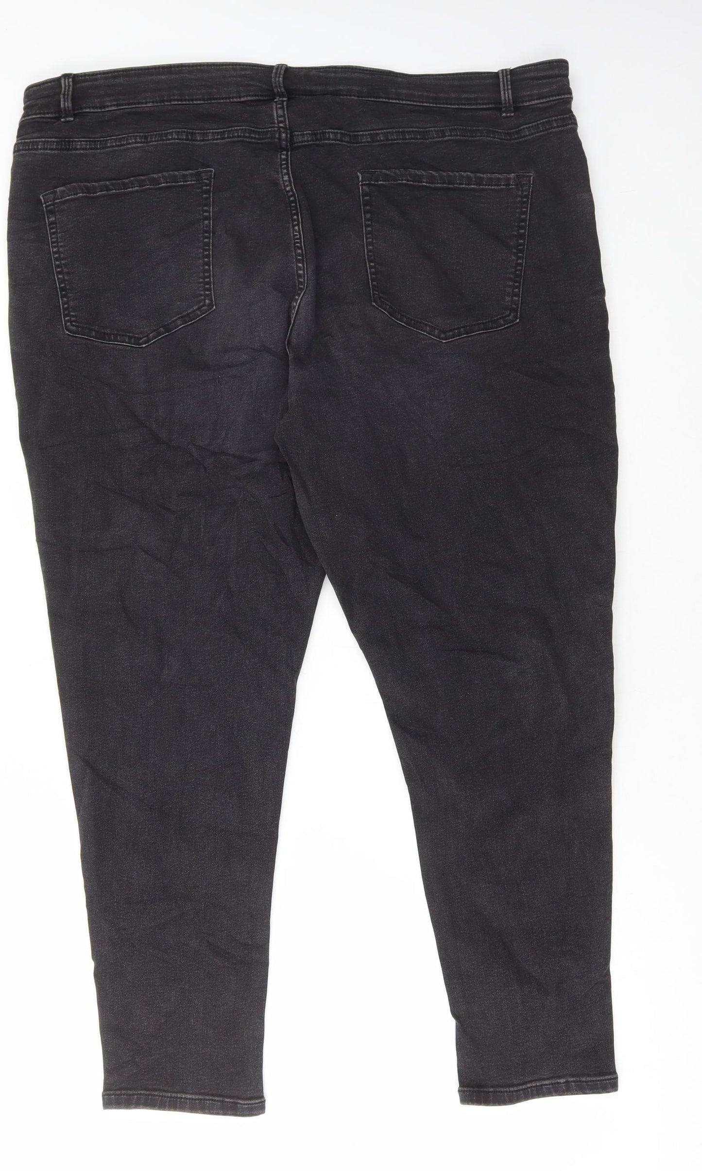 Marks and Spencer Womens Black Cotton Skinny Jeans Size 22 L27 in Regular Button
