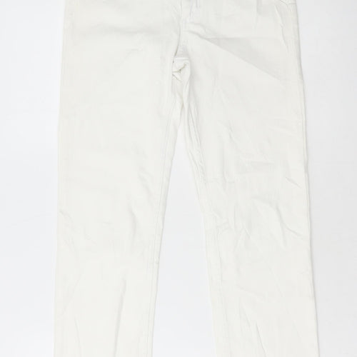 Marks and Spencer Womens White Cotton Skinny Jeans Size 8 L28 in Regular Button