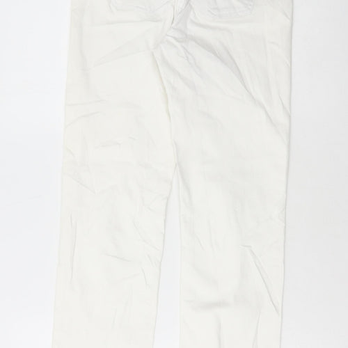Marks and Spencer Womens White Cotton Skinny Jeans Size 8 L28 in Regular Button