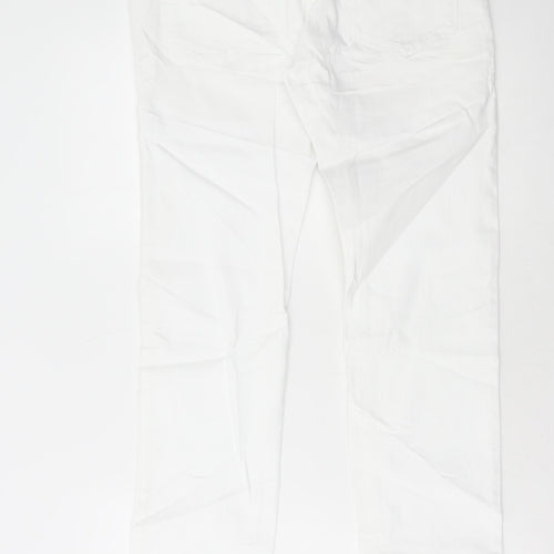 Marks and Spencer Womens White Cotton Skinny Jeans Size 30 in L33 in Regular Button