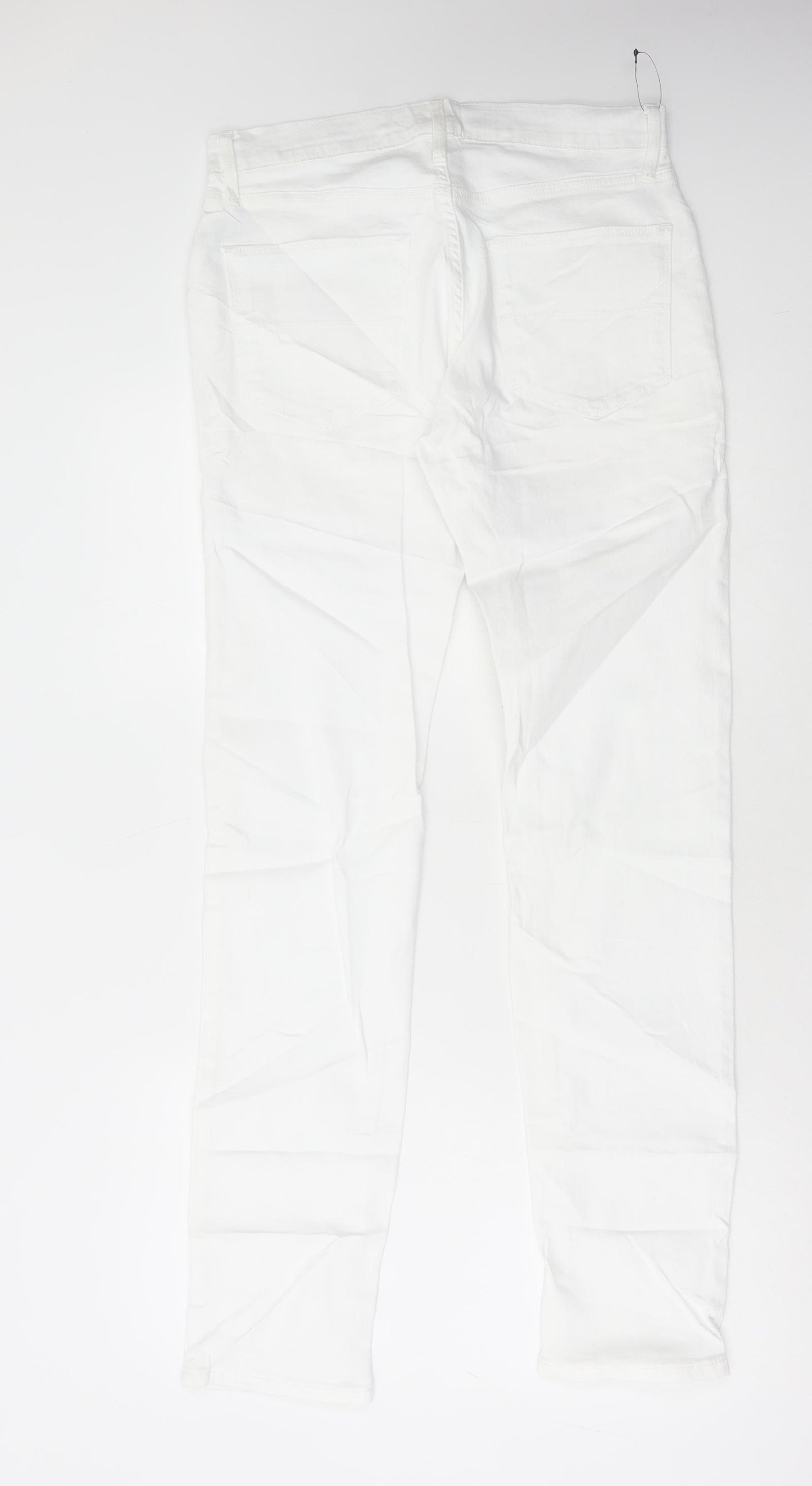 Marks and Spencer Womens White Cotton Skinny Jeans Size 30 in L33 in Regular Button