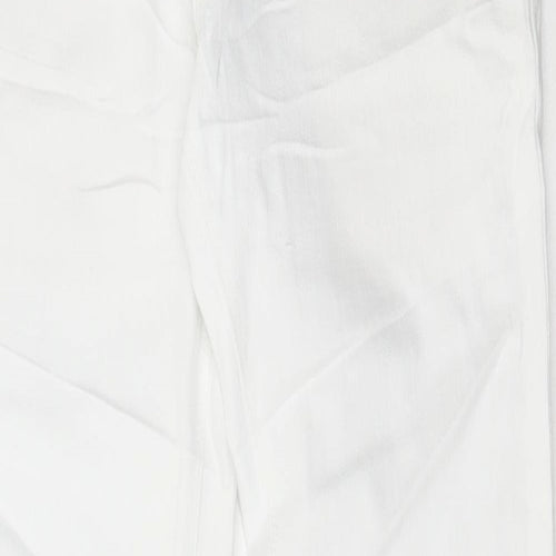 Marks and Spencer Womens White Cotton Skinny Jeans Size 30 in L33 in Regular Button