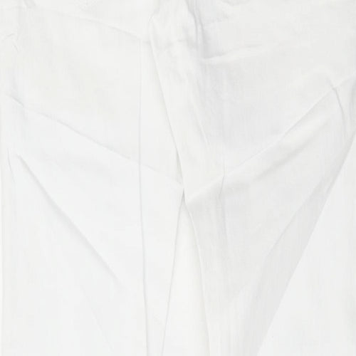 Marks and Spencer Womens White Cotton Skinny Jeans Size 30 in L33 in Regular Button