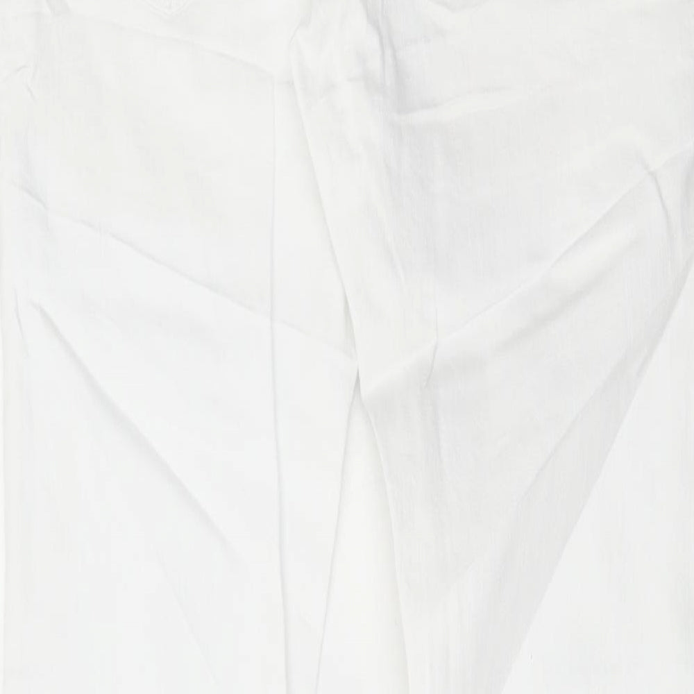 Marks and Spencer Womens White Cotton Skinny Jeans Size 30 in L33 in Regular Button