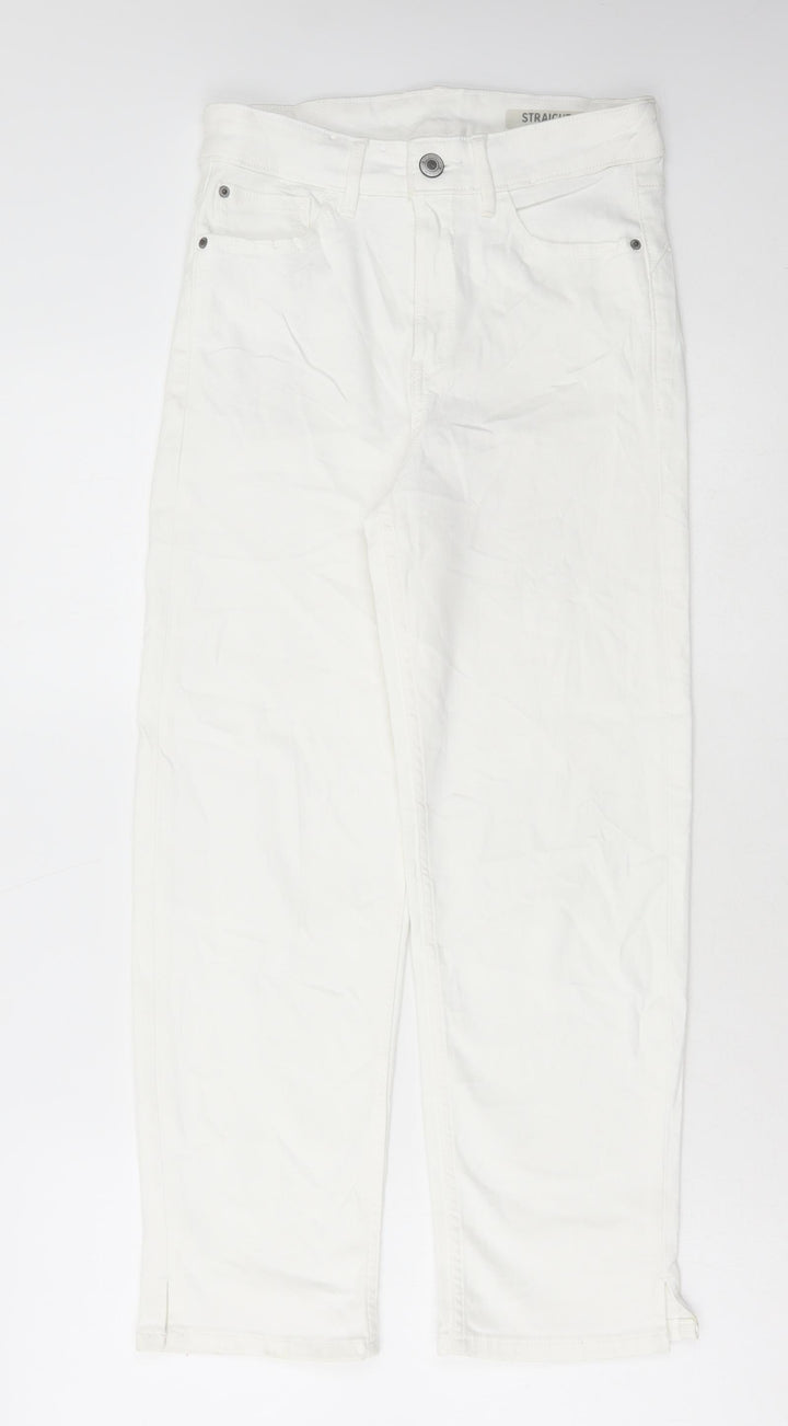 Marks and Spencer Womens White Cotton Skinny Jeans Size 8 L25 in Regular Button