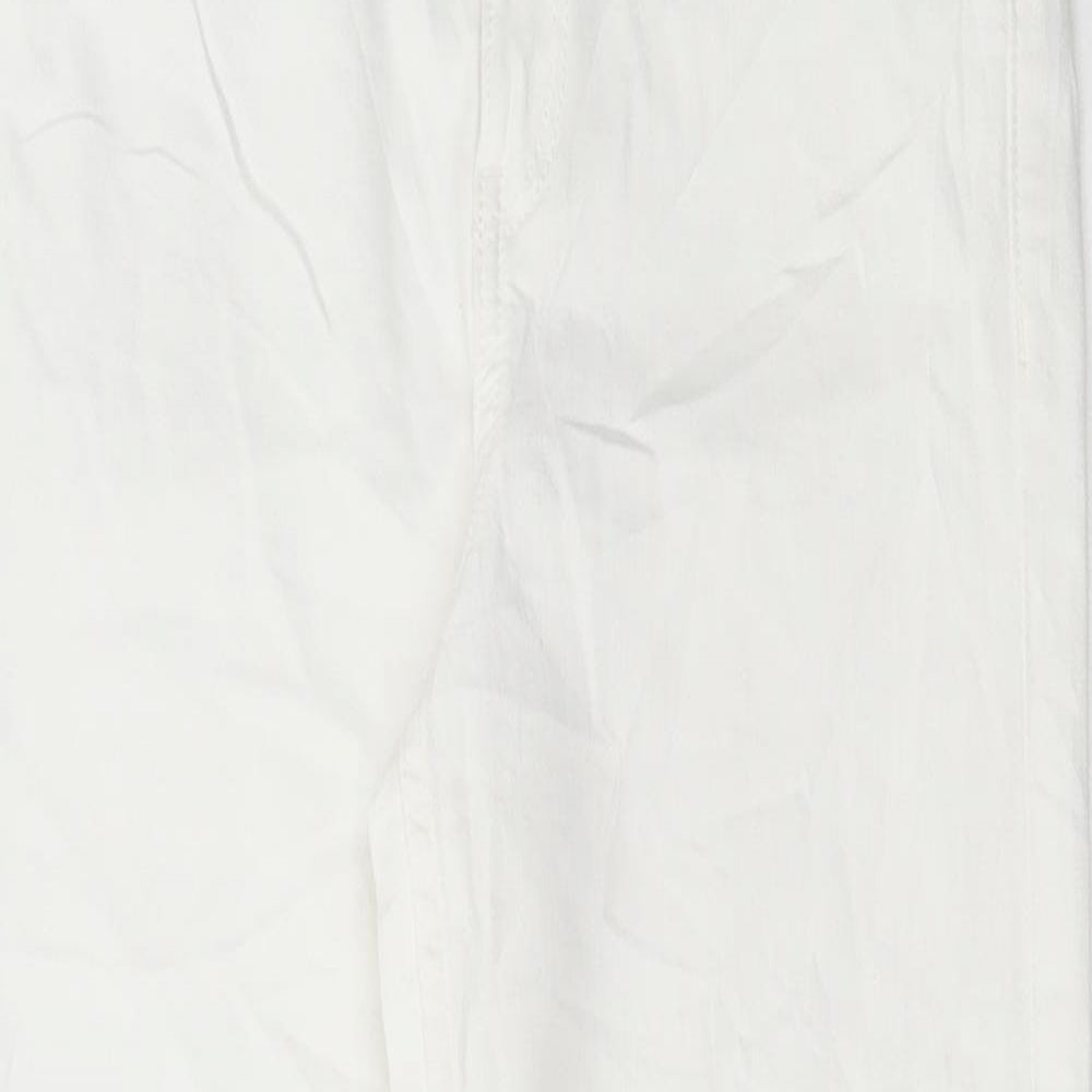 Marks and Spencer Womens White Cotton Skinny Jeans Size 8 L25 in Regular Button