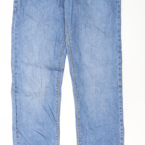 Marks and Spencer Womens Blue Cotton Skinny Jeans Size 30 in L33 in Regular Button