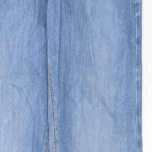 Marks and Spencer Womens Blue Cotton Skinny Jeans Size 30 in L33 in Regular Button