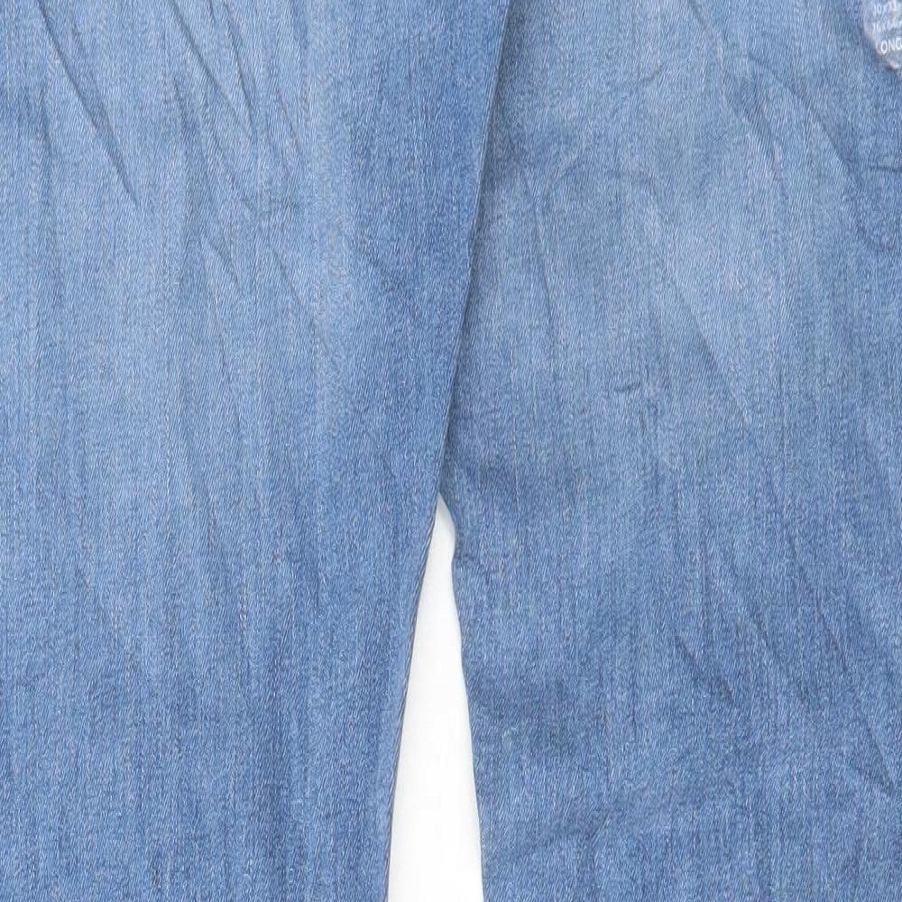Marks and Spencer Womens Blue Cotton Skinny Jeans Size 30 in L33 in Regular Button