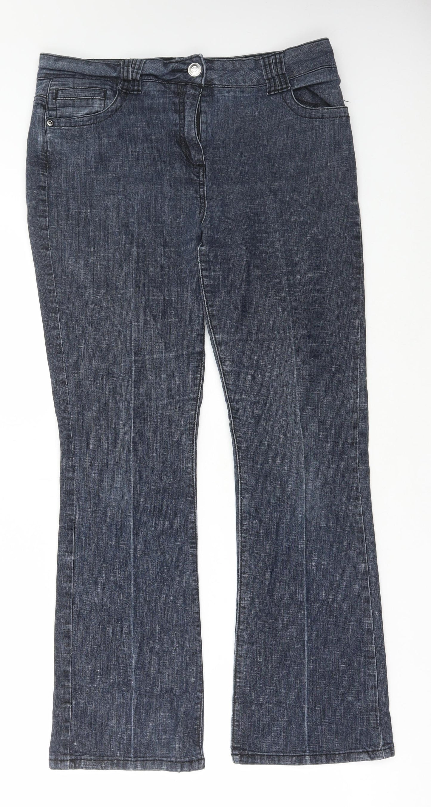 Soon Womens Grey Cotton Flared Jeans Size 14 L30 in Regular Button