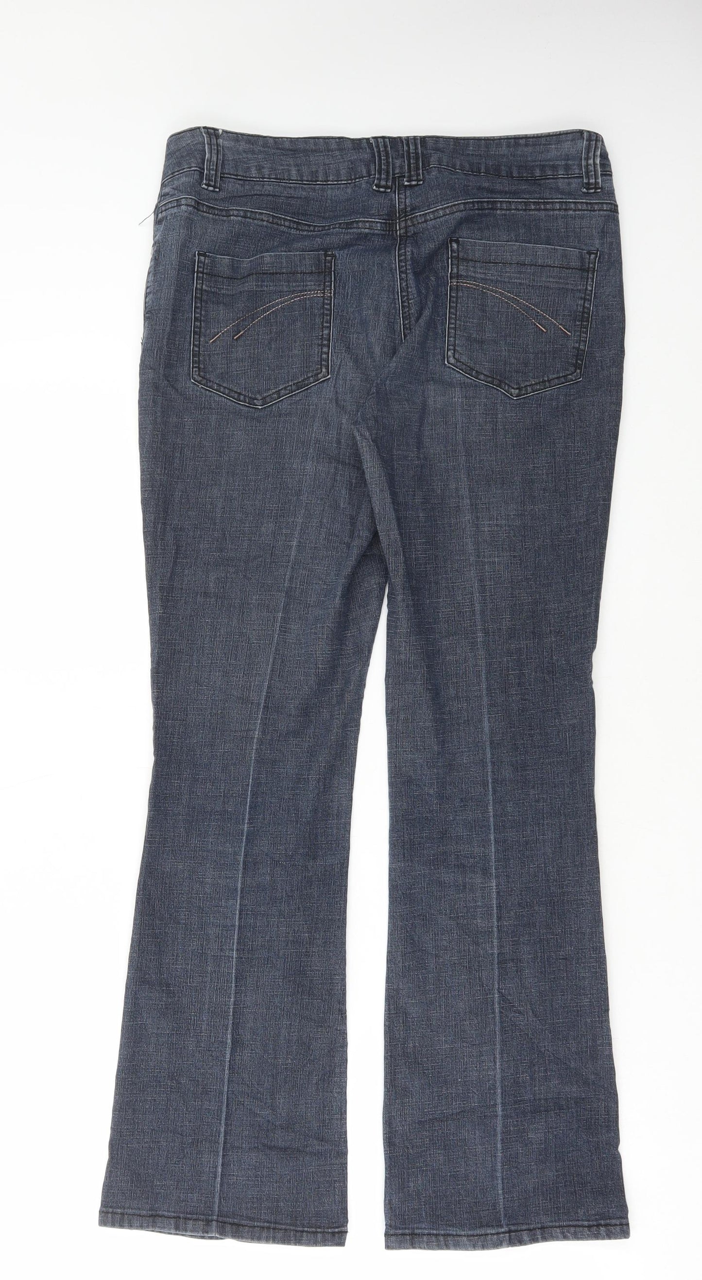 Soon Womens Grey Cotton Flared Jeans Size 14 L30 in Regular Button