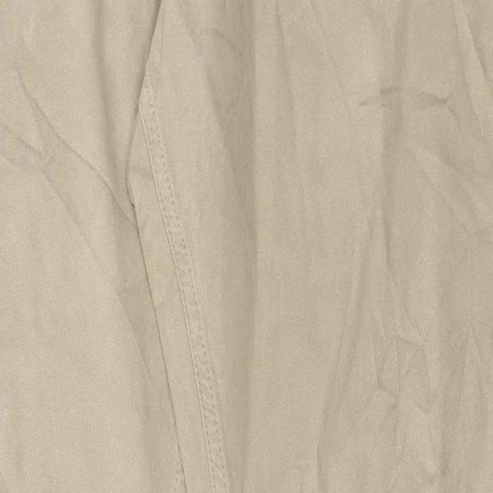 Marks and Spencer Mens Beige Cotton Straight Jeans Size 36 in L31 in Regular Button