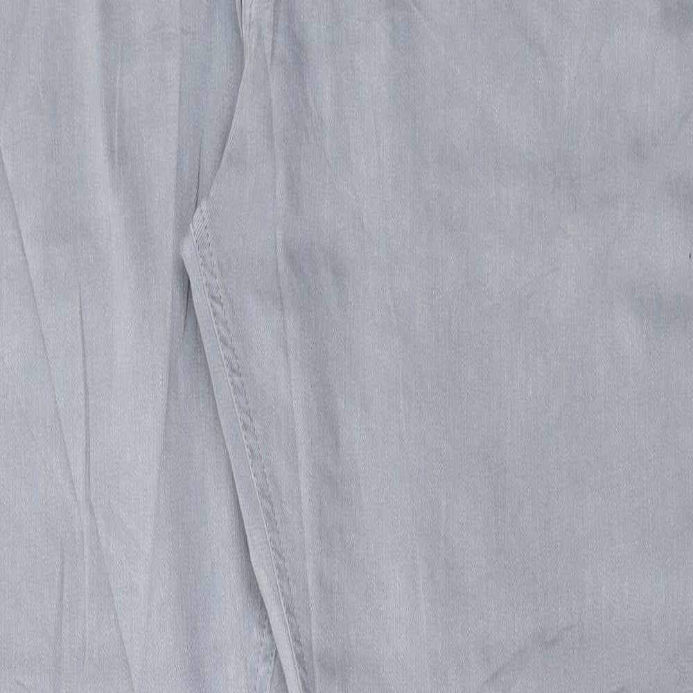 Marks and Spencer Mens Grey Cotton Straight Jeans Size 44 in L33 in Regular Button