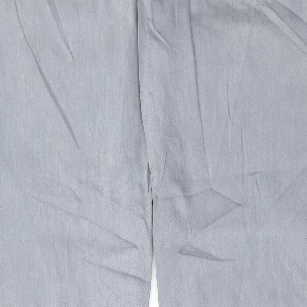 Marks and Spencer Mens Grey Cotton Straight Jeans Size 44 in L33 in Regular Button