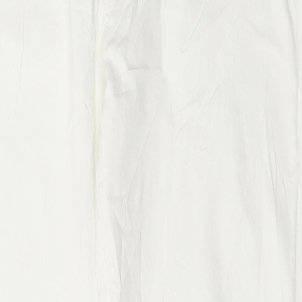 Marks and Spencer Womens White Cotton Straight Jeans Size 18 L29 in Regular Button