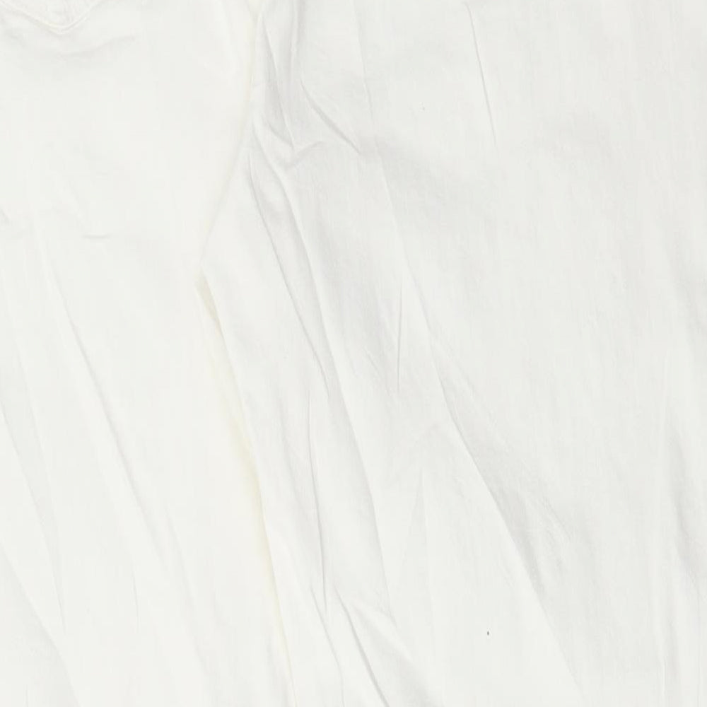 Marks and Spencer Womens White Cotton Straight Jeans Size 18 L29 in Regular Button