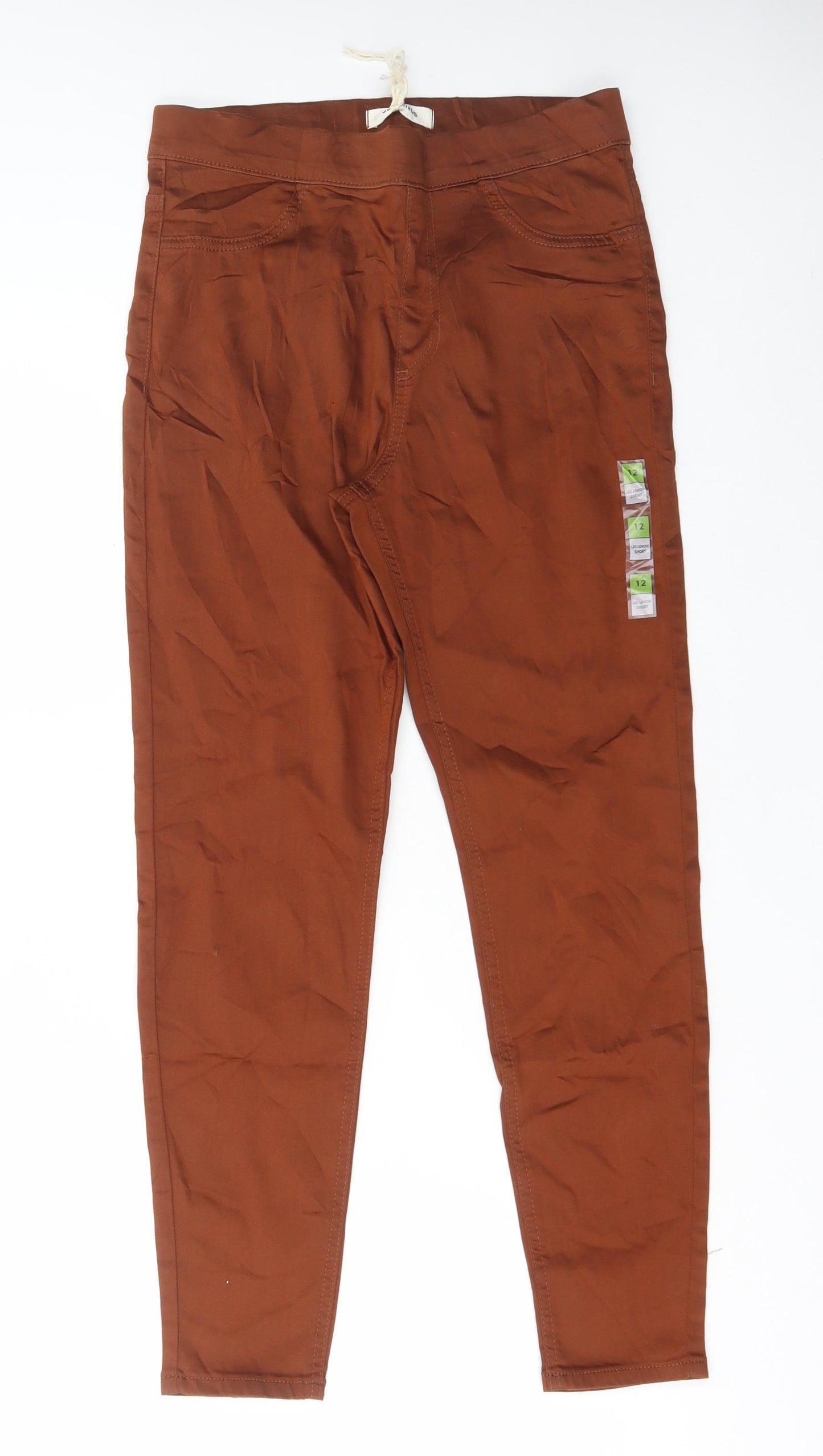 Marks and Spencer Womens Brown Cotton Jegging Jeans Size 12 L26 in Regular