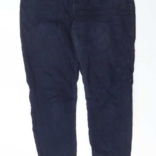 Marks and Spencer Womens Blue Cotton Skinny Jeans Size 10 L27 in Regular Button