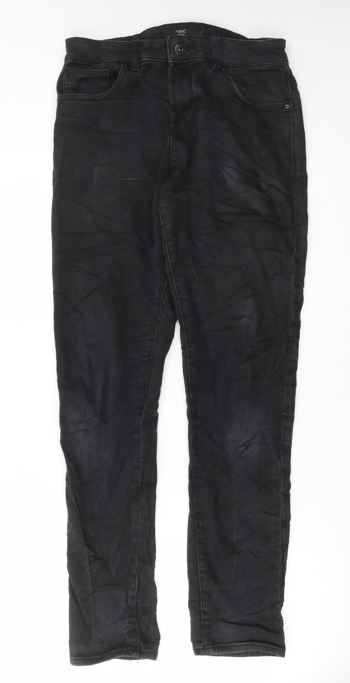 NEXT Womens Black Cotton Skinny Jeans Size 32 in L30 in Regular Button
