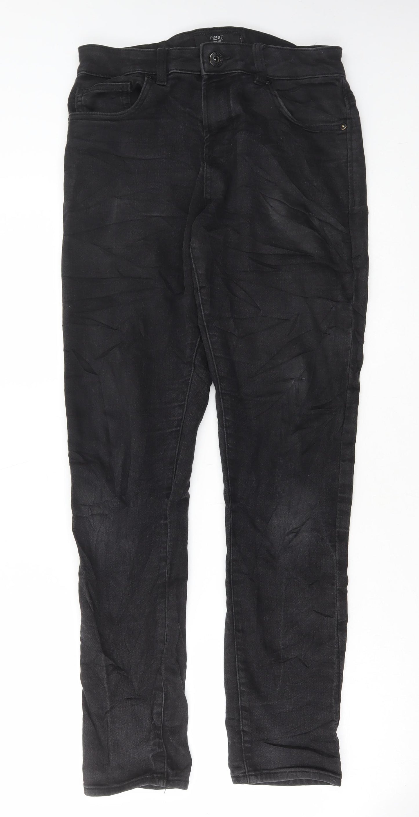 NEXT Womens Black Cotton Skinny Jeans Size 32 in L30 in Regular Button