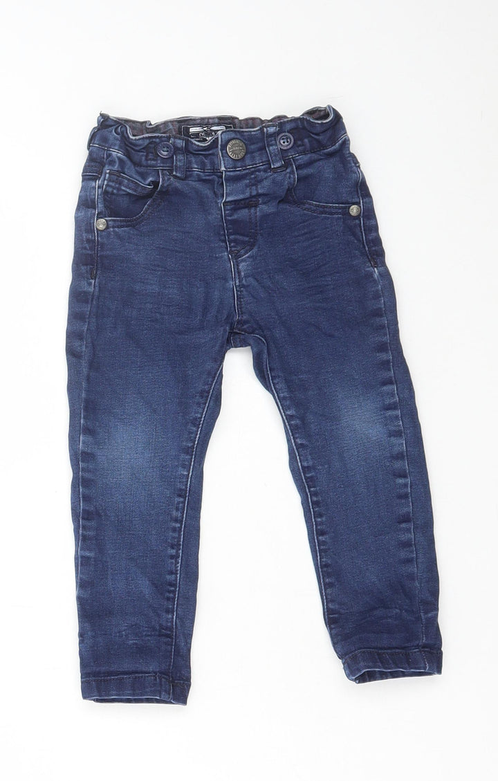 NEXT Boys Blue Cotton Jeans Size 12-18 Months Button
