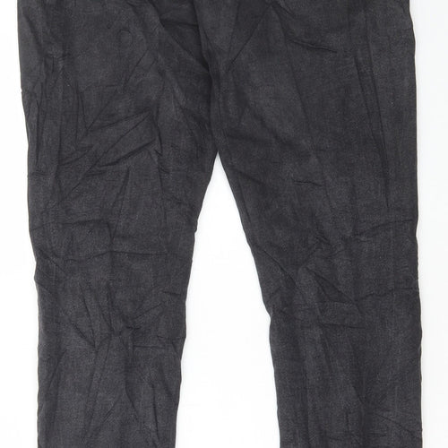 Preworn Womens Black Cotton Straight Jeans Size 32 in L30 in Regular Button