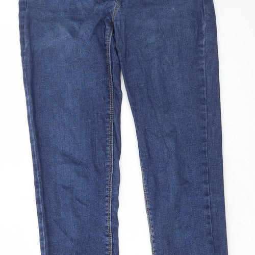 Preworn Womens Blue Cotton Skinny Jeans Size 28 in L29 in Regular Button