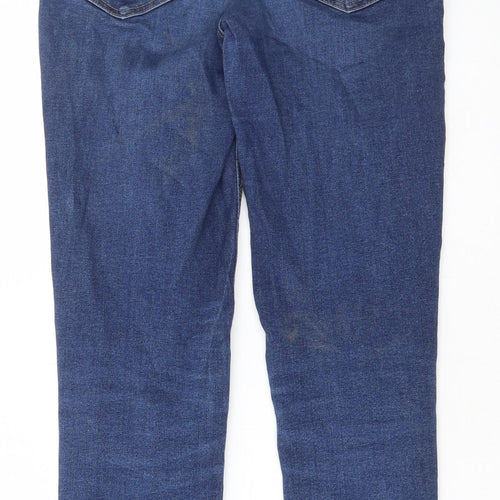 Preworn Womens Blue Cotton Skinny Jeans Size 28 in L29 in Regular Button