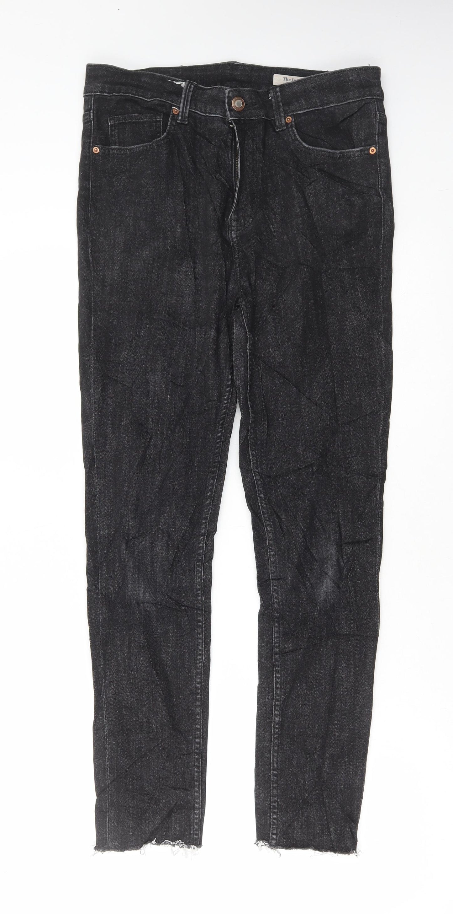 Marks and Spencer Womens Black Cotton Skinny Jeans Size 12 L28 in Regular Button
