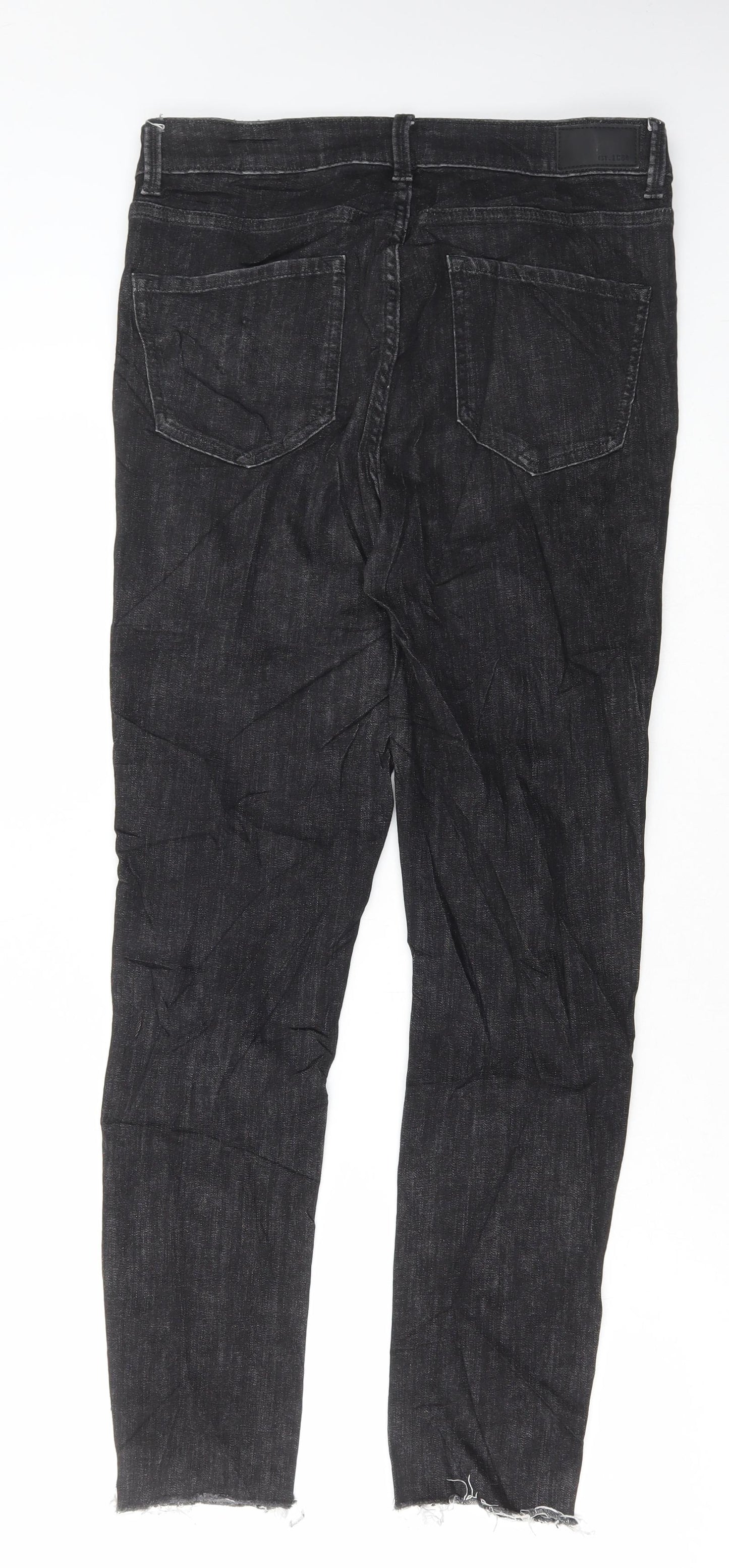 Marks and Spencer Womens Black Cotton Skinny Jeans Size 12 L28 in Regular Button