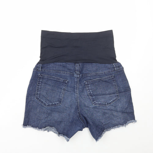 Preworn Womens Blue Cotton Hot Pants Shorts Size 28 in L5 in Regular Pull On