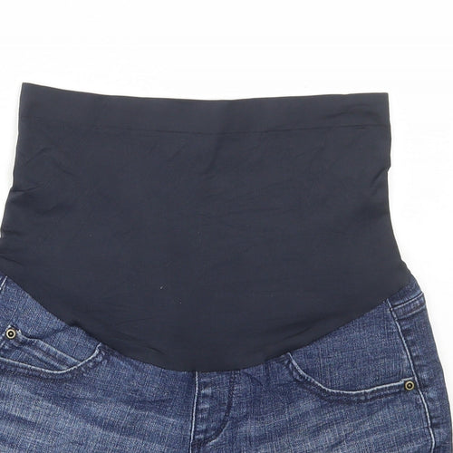 Preworn Womens Blue Cotton Hot Pants Shorts Size 28 in L5 in Regular Pull On