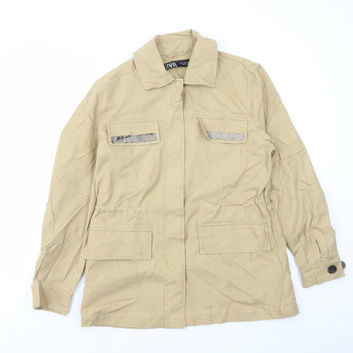 Zara Womens Beige Jacket Size S Button