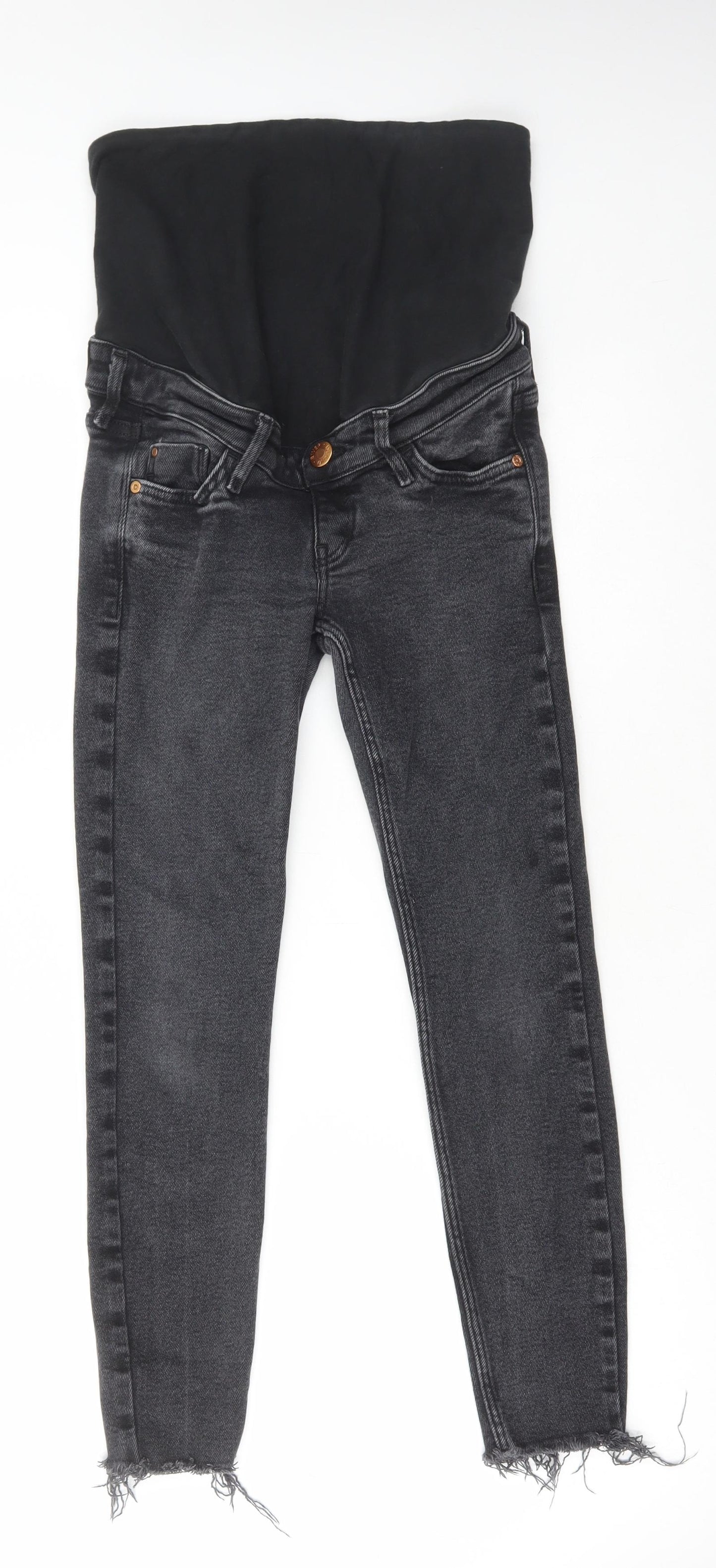 River Island Womens Black Cotton Skinny Jeans Size 10 L26 in Regular Button