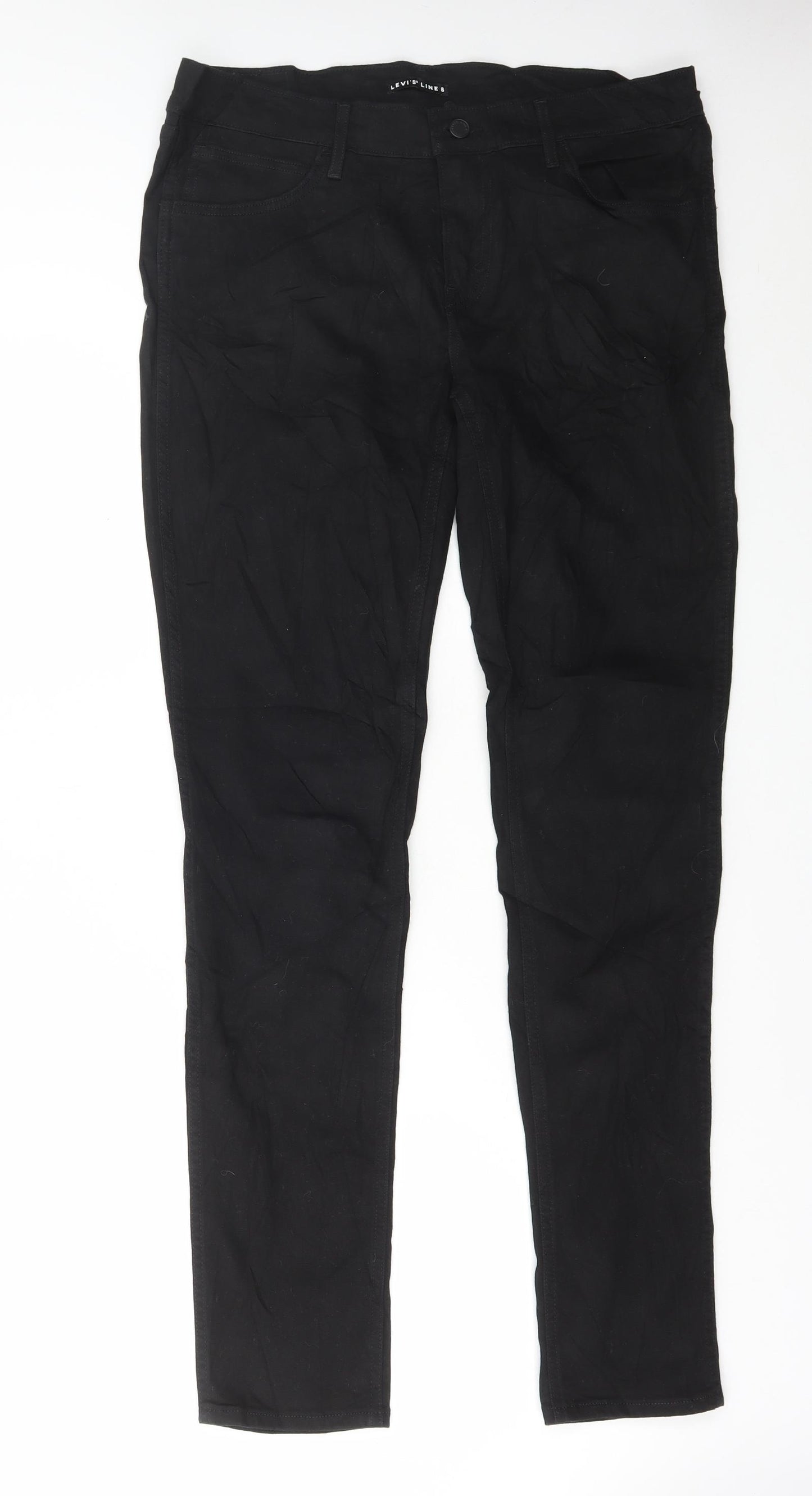 Levi's Mens Black Cotton Straight Jeans Size 34 in L32 in Regular Button