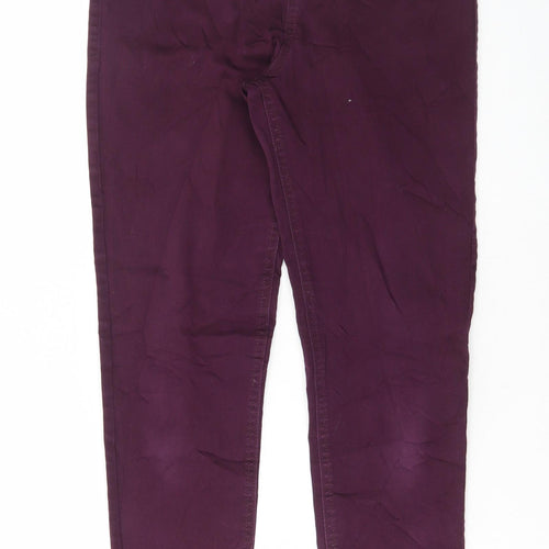 Marks and Spencer Womens Purple Cotton Skinny Jeans Size 12 L27 in Regular