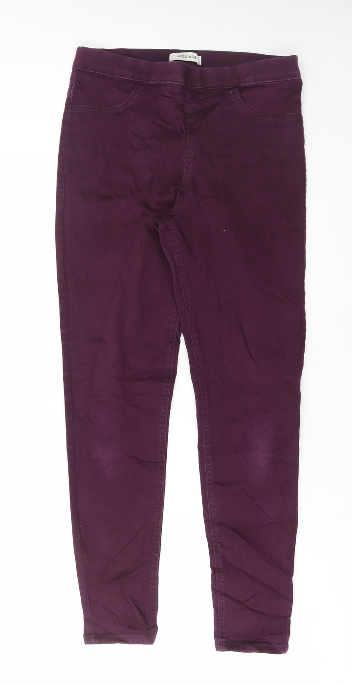 Marks and Spencer Womens Purple Cotton Skinny Jeans Size 12 L27 in Regular