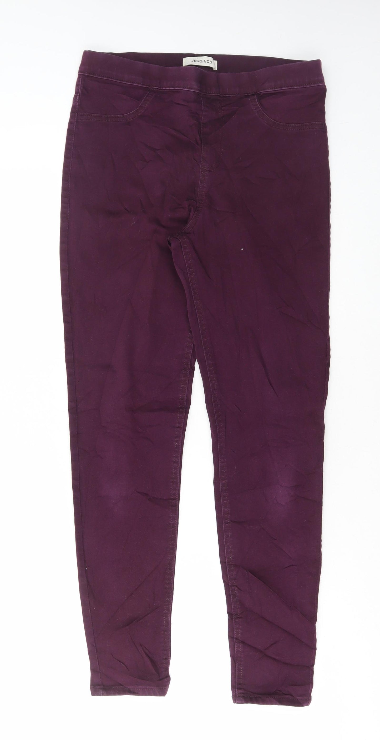 Marks and Spencer Womens Purple Cotton Skinny Jeans Size 12 L27 in Regular