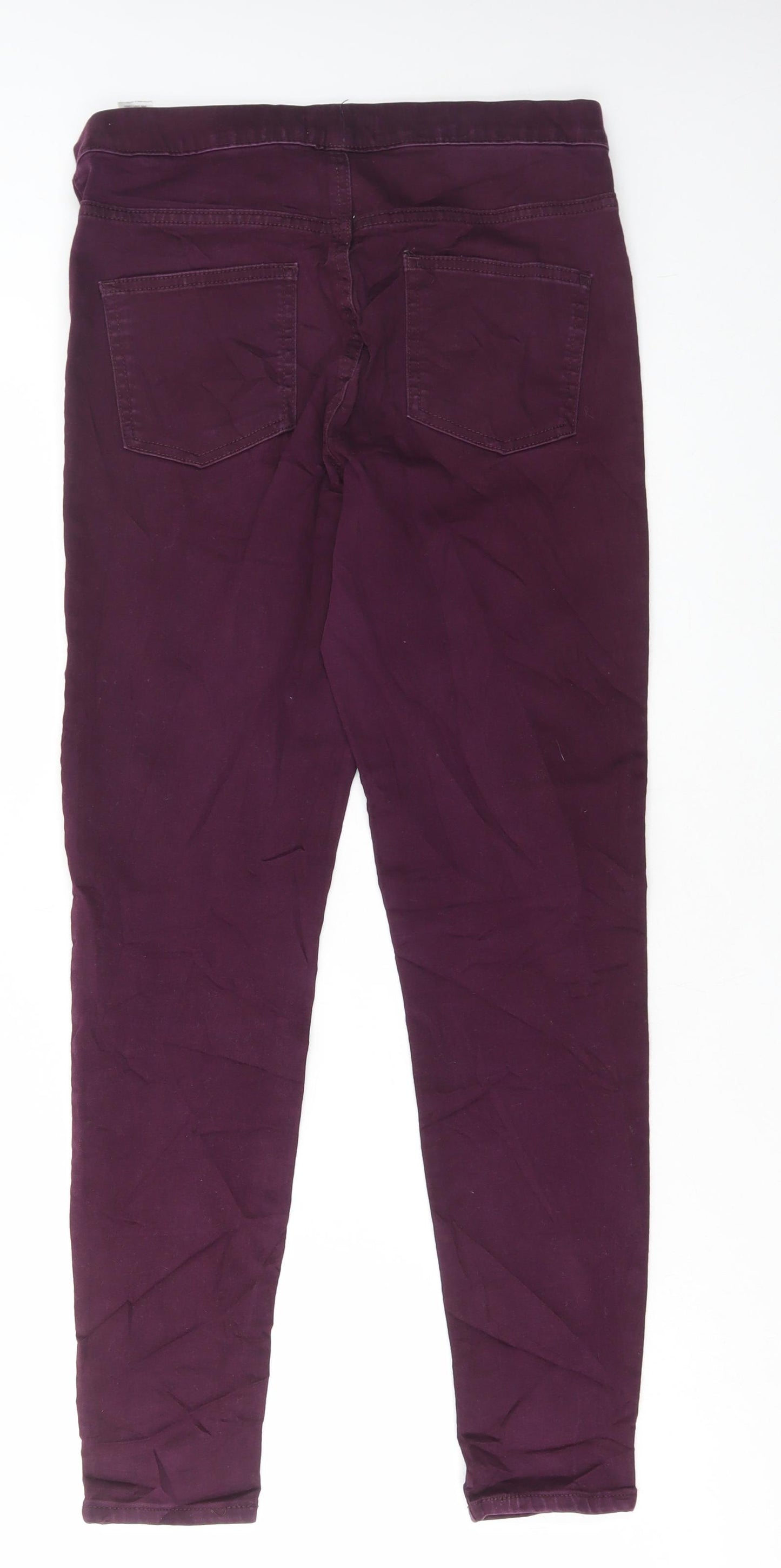 Marks and Spencer Womens Purple Cotton Skinny Jeans Size 12 L27 in Regular