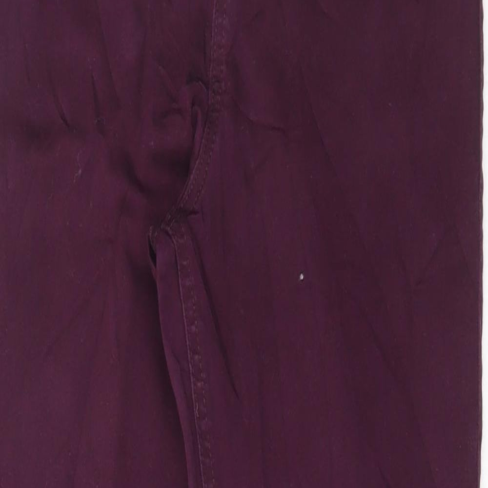 Marks and Spencer Womens Purple Cotton Skinny Jeans Size 12 L27 in Regular